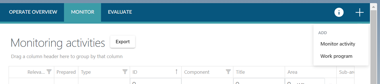 Ajouter une nouvelle activité de surveillance. 